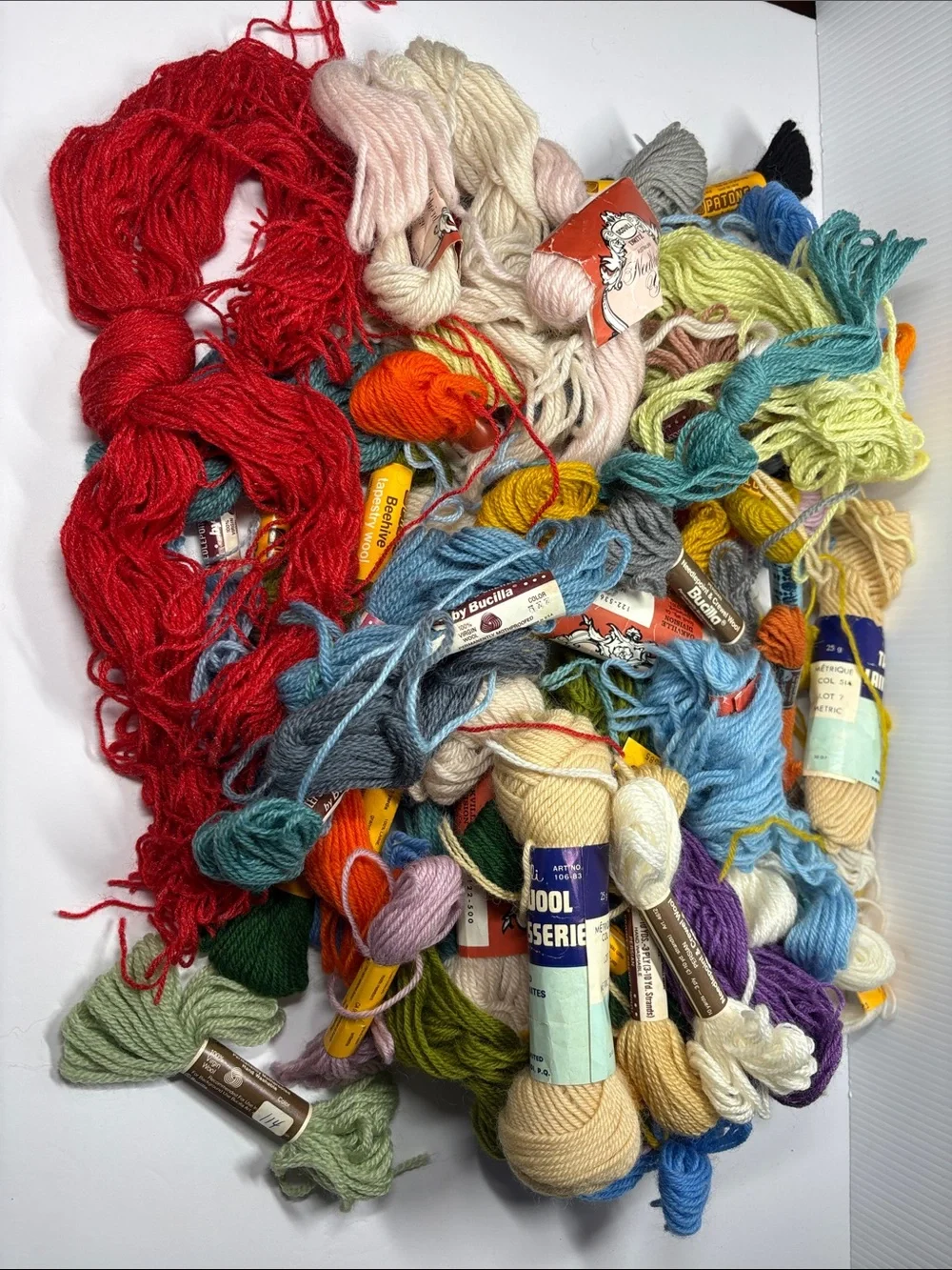 Vintage Crewel Needlework Wool Yarn Assortment
